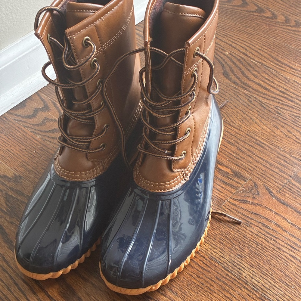 Sporto Brown & Navy Women's Lace-Up Winter Rain Boots - Picture 8 of 8